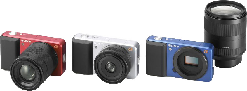 mockup of new Sony alpha mirrorless cameras